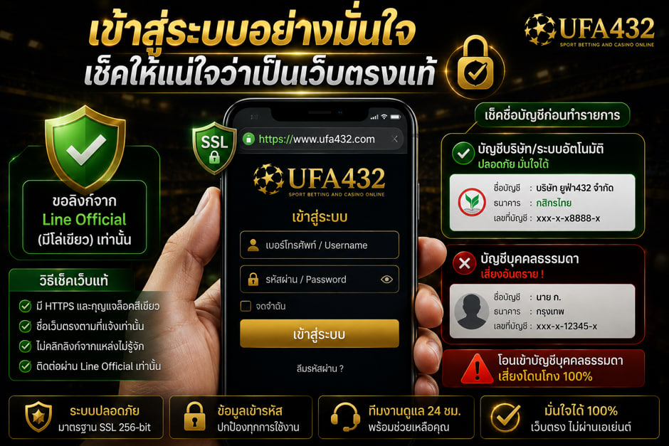 วิธีเช็คเว็บตรง UFA432